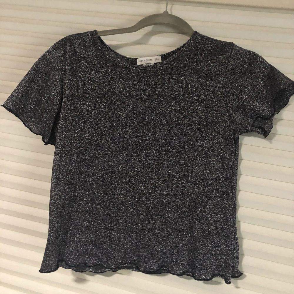 Sparkly Urban Outfitters scallop crop top